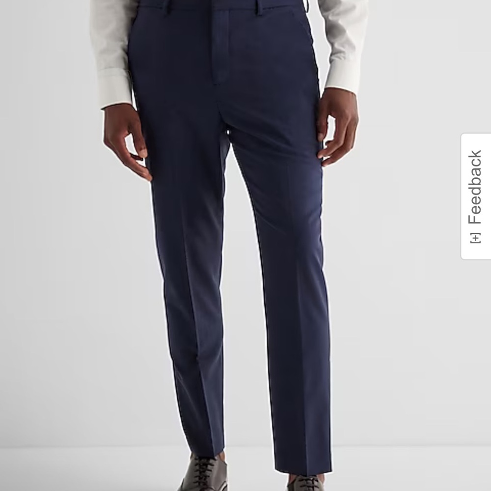 Express navy blue innovator skinny suit pants